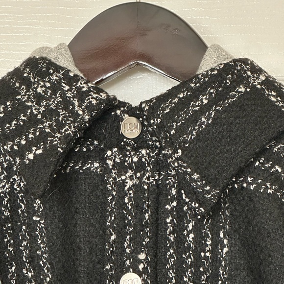 Nahmias Chanel Style Wool Hooded Jacket Long Sleeve Coat Winter - Picture 2 of 5